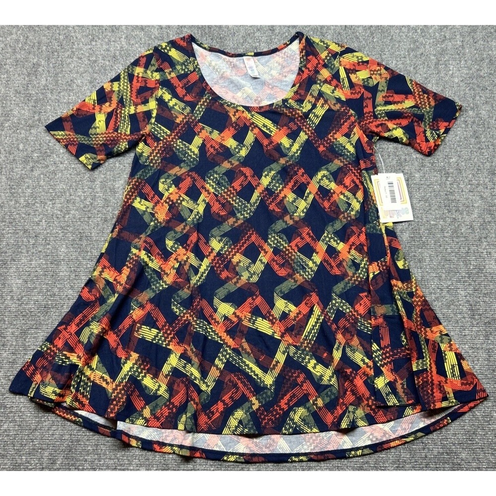 LulaRoe Perfect T-Shirt Womens XS Multicolor Round Neck Short Sleeve Stretch New